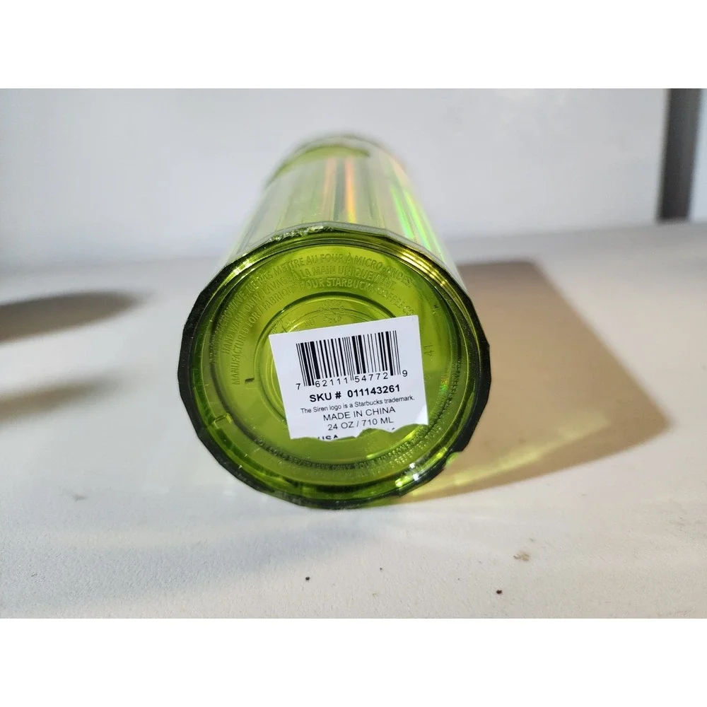 Starbucks Summer Lime Green Yellow Kaleidoscope Dome Lid 24oz Venti Tumbler